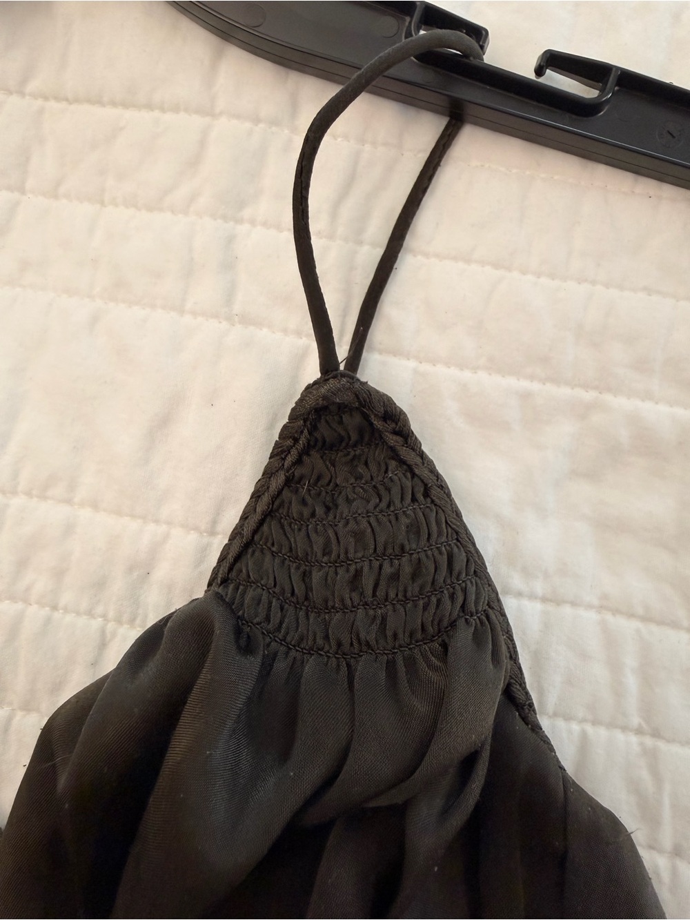 Free People Satiny Dark Coffee Cami with Ruched V-Neck Size SP - Picture 5 of 6
